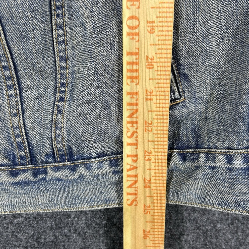 Vtg GAP Denim Jacket Mens L Trucker Y2K Grunge Americana USA Punk - Picture 5 of 8